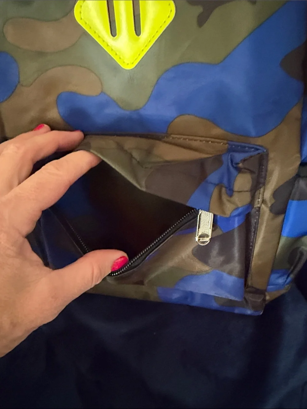 Camouflage Blue & Brown kids Backpack- new